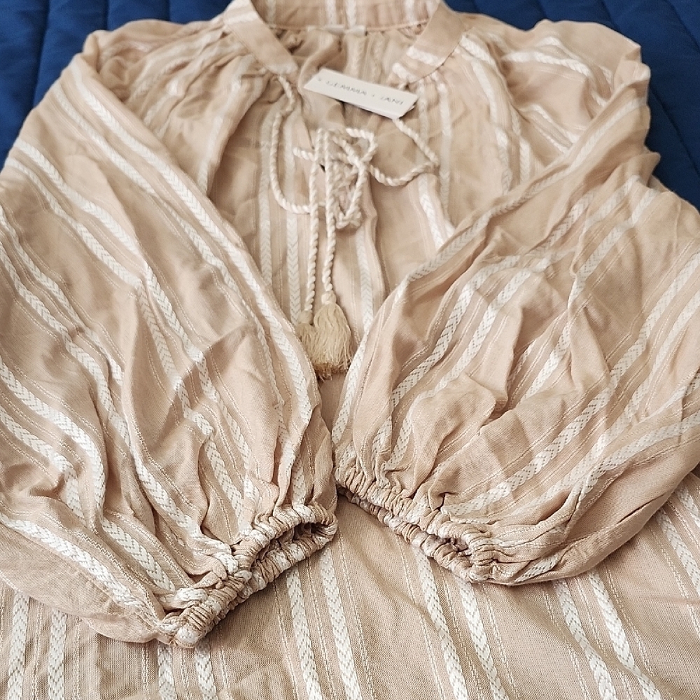 Gemma + Jane Striped Cream Blouse - Picture 3 of 5